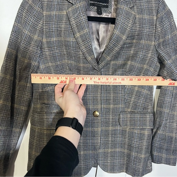 J. Crew Schoolboy Blazer Glen Plaid Gold Buttons Wool Academia Size 0 Preppy - Picture 6 of 9
